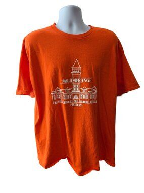 Clemson Tigers Solid Orange Friday T Shirt Mens 2XL Gildan NCAA College Graphic